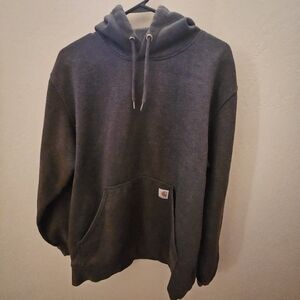 Carhartt Men's Charcoal Hoodie Loose Fit Sweatshirt Large
